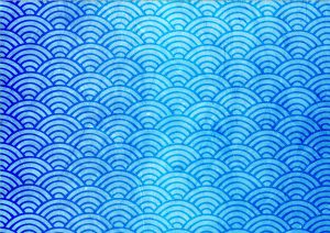 和柄　波模様　青海波　背景　フリー　無料　A4